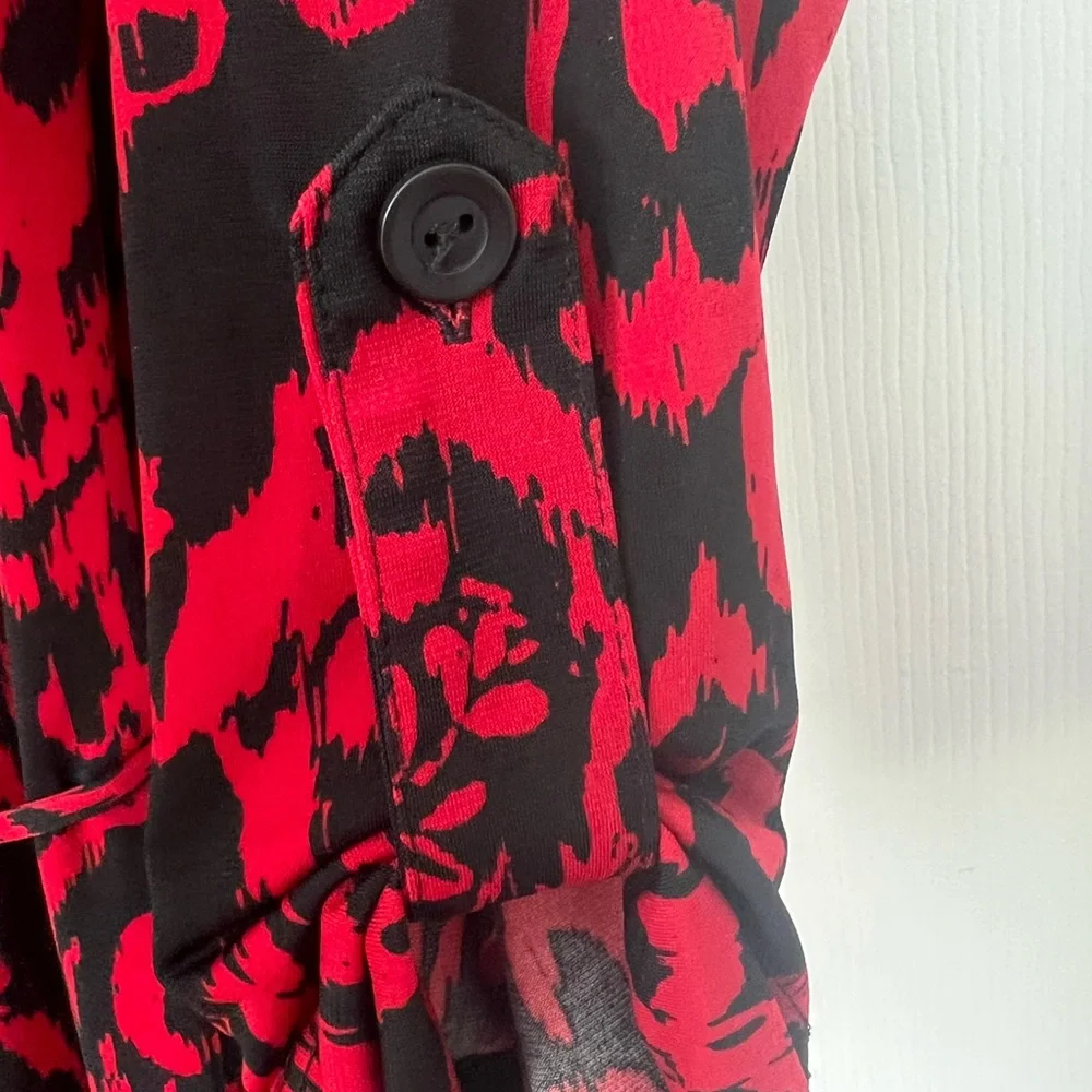Luxology Red and Black Abstract Dress